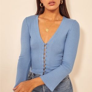 Reformation blue Gellar top